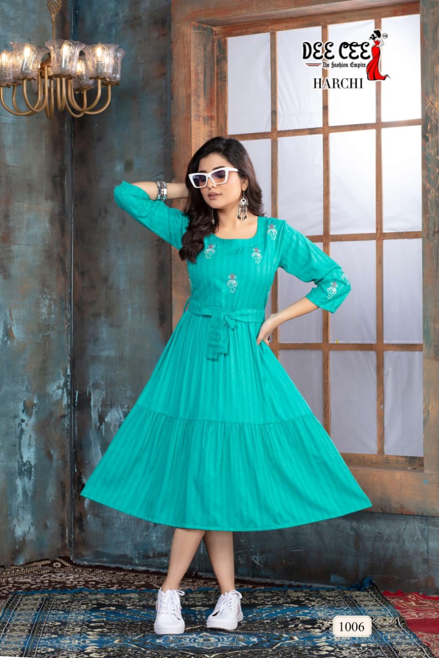 Harchi By Deecee Rayon Short Designer Kurtis Catalog